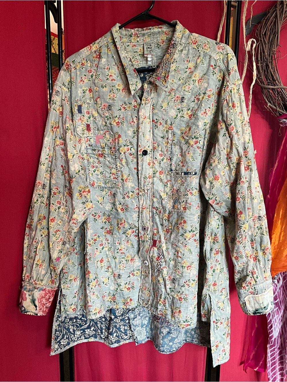 Magnolia Pearl Button Down Patchwork Addison Workshirt - Reversible
